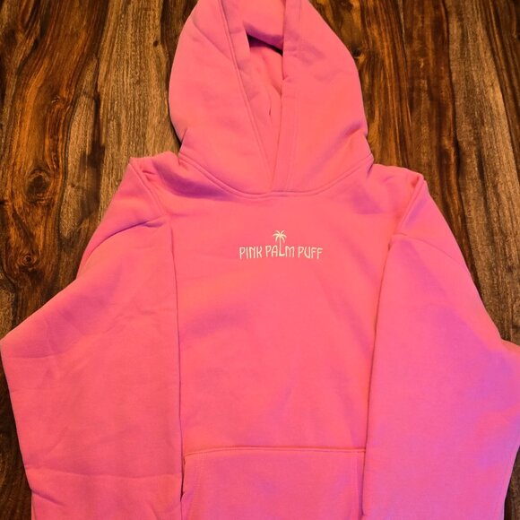 Pink Palm Puff Classic Puff Hoodie in Raspberry - Size Large - BNWT - Picture 3 of 9